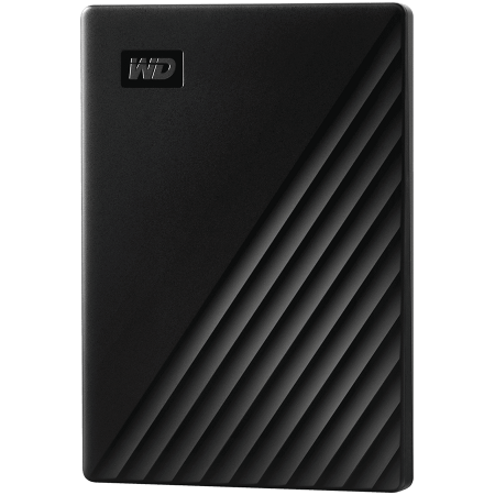 HDD Extern WD My Passport 1TB, 256-bit AES hardware encryption, Backup Software, Slim, USB 3.2 Gen 1 Type-A up to 5 Gb/s, Black