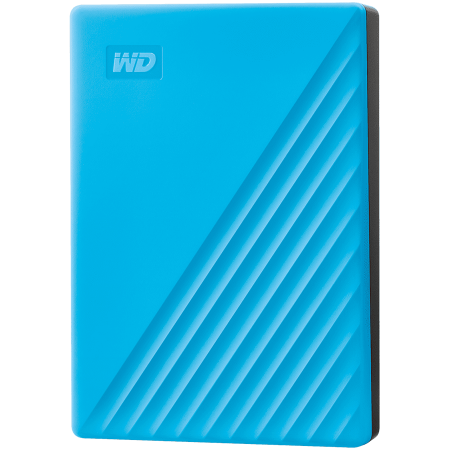 HDD Extern WD My Passport 4TB, 256-bit AES hardware encryption, Backup Software, Slim, USB 3.2 Gen 1 Type-A up to 5 Gb/s, Blue S