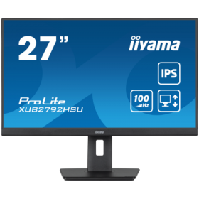 IIYAMA Monitor LED XUB2792HSU-B6 27" IPS Slim-line 1920 x 1080 @100Hz 250 cd/m² 1300:1 0.4ms HDMI DP 4x USB 3.2 HDCP height, swi
