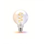 Bec LED RGB inteligent WiZ Connected Filament Clear G95, Wi-Fi, E27, 6.3W (40W), 470 lm, lumina alba si color (2200-6500K), comp