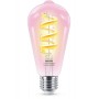 Bec LED RGB inteligent Philips Filament Bulb Clear ST64, Wi-Fi, E27, 6.3W (40W), 470 lm, lumina alba si color (2200-6500K)