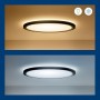 Plafoniera LED RGB WiZ SuperSlim, Wi-Fi, control vocal, 22W, 2600 lm, lumina alba si color (2200-6500K), IP20, 43cm, Negru