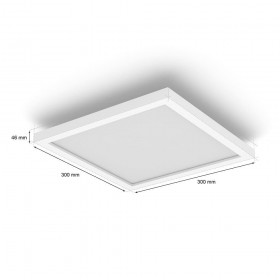 Panou inteligent LED RGB Philips Hue Surimu SQ, Bluetooth, 25W, 1760 lm, lumina alba si color (2000-6500K), IP20, 30cm, Aluminiu