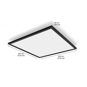 Panou LED Philips Hue Aurelle SQ, Bluetooth, 39W, 3750 lm, lumina alba (2200-6500K), IP20, 60cm, Aluminiu, Negru, Intrerupator c