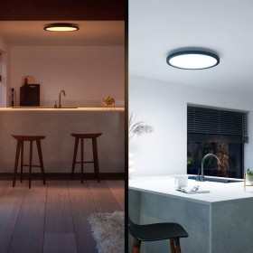 Plafoniera LED Philips Hue Aurelle, Bluetooth, 24.5W, 2450 lm, lumina alba (2200-6500K), IP20, 39.5cm, Aluminiu, Negru, Intrerup