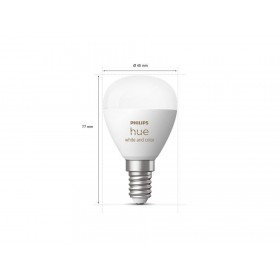 Bec LED RGB inteligent Philips Hue P45, Bluetooth, E14, 5.1W, 470 lm, lumina alba si color (2000-6500K)