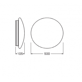 Plafoniera LED Ledvance SURFACE CIRCULAR 500 POWER SELECT, 42/30/19 W,3500/2500/1500 lm, lumina neutra (4000K), IP44, Ø50cm, met