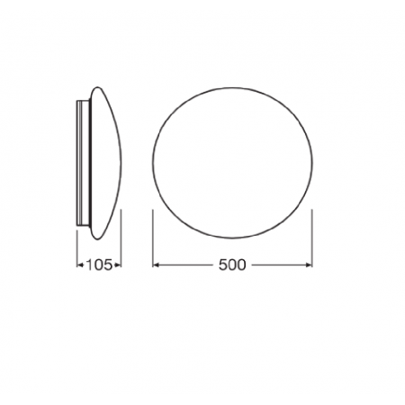 Plafoniera LED Ledvance SURFACE CIRCULAR 500 POWER SELECT, 42/30/19 W,3500/2500/1500 lm, lumina neutra (4000K), IP44, Ø50cm, met