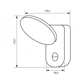 Aplica LED cu senzor de miscare Vivalux ROUND TANIS, 15W, 230V, 1000 lm, lumina neutra (4000K), 120°, IP65, 80x171x160mm, 50000h