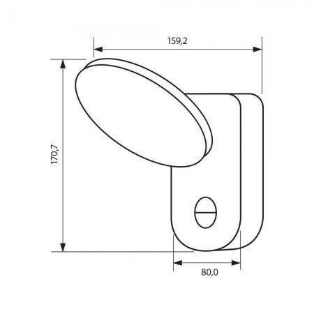 Aplica LED cu senzor de miscare Vivalux ROUND TANIS, 15W, 230V, 1000 lm, lumina neutra (4000K), 120°, IP65, 80x171x160mm, 50000h