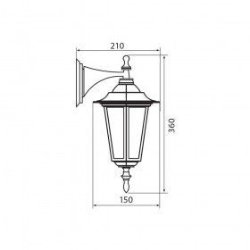 Aplica tip felinar Vivalux MARIBOR DOWN, E27, max. 1x60W, IP44, 210x150x360mm, Negru, bec neinclus