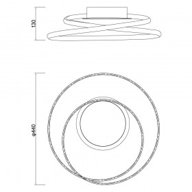 Plafoniera LED Vivalux ODEON, 38W, 2143 lm, lumina neutra (4000K), 120°, IP20, Ø440x130mm, 25000h, Nichel satinat