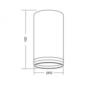 Spot Vivalux ROUND KING, GU10, max. 35W, IP20, Ø55x100mm, Negru, bec neinclus