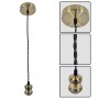 Pendul Vivalux RETRO Antique Brass, E27, max. 60W, textil/Metal, IP20, Ø100mm, cablu dublu Negru 1m, bec neinclus