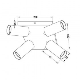 Spot Cvadruplu Vivalux SQUARE WHITE LUX, 4xGU10, max. 4x35W, IP20 ,220x120mm, Alb, becuri neincluse