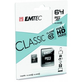 Card de Memorie CMicroSDXC Emtec, 64GB, Clasa 10 UHS-I, R/W 20/12 MB/s, include adaptor SD, (pentru telefon)