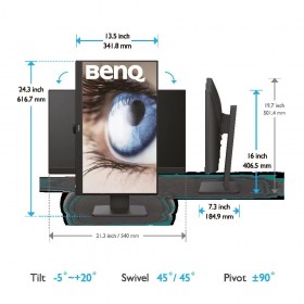 MONITOR BENQ GW2485TC 23.8 inch, Panel Type: IPS, Backlight: LEDbacklight, Resolution: 1920x1080, Aspect Ratio: 16:9, RefreshRat