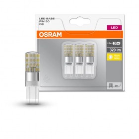 3 Becuri LED Osram Base PIN, G9, 2.6W (30W), 320 lm, lumina calda (2700K)