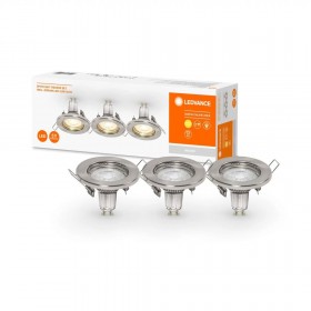 3 Spoturi LED incastrate Ledvance, GU10, 3x2.6W, 3x230 lm, lumina calda (2700K), Ø8cm, Nichel