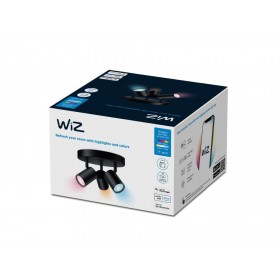 Spot LED RGB WiZ Imageo, Wi-Fi, Bluetooth, control vocal, 3xGU10, 3x5W, 1035 lm, lumina alba si color (2200-6500K), IP20, 12.3x2