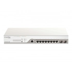 D-Link Switch DBS-2000-10MP, 8 porturi Gigabit POE, 2 porturi Combo 1000 Mbps/SFP, Buget POE: 130W , Switching Capacity: 20 Gbps