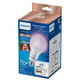 Bec LED RGB inteligent Philips Bulb A80, Wi-Fi, Bluetooth, E27, 18.5W (150W), 2452 lm, lumina alba si color (2200-6500K)