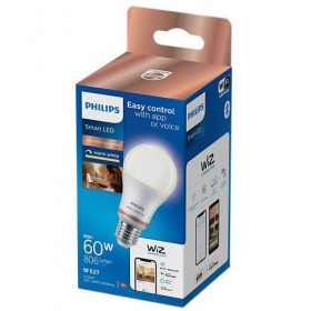 Bec LED inteligent Philips Bulb A60, Wi-Fi, Bluetooth, E27, 8W (60W), 806 lm, lumina calda (2700K), dimabil