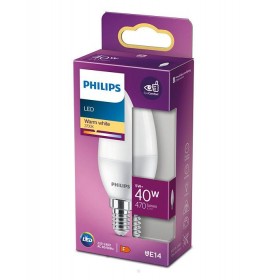 Bec LED Philips B35, EyeComfort, E14, 5W (40W), 470 lm, lumina calda (2700K), mat
