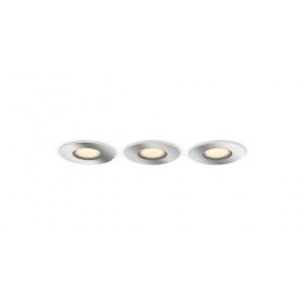 3 Spoturi LED incastrate Philips Hue Adore Bathroom, Bluetooth, 3xGU10 ,3x5W, 1050 lm, lumina alba (2200-6500K), IP44, 9cm, Crom