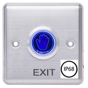 Buton de iesire cu infrarosu waterproof, incastrabil, ND-EB35, Iesire contact:NO/NC Icon: Hand, IP68,  LED stare Bi-color: albas