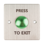 Buton de iesire incastrabil, mecanicFMB-B-25SS-2-GN contact NO/NC din inox,suprafata de apasare mare, culoare verde