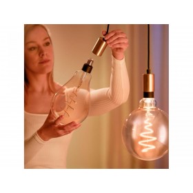 Bec LED inteligent vintage (decorativ) WiZ Connected Filament GoldPS160, Wi-Fi, E27, 6W (25W), 390 lm, lumina alba (2000-5000K),